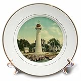 CP 26381 Sandy Mertens Mississippi – ヴィンテージ1901 Biloxi灯台 – プレート 8 inch Porcelain Plate cp_26381_1