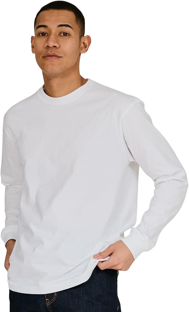 [Hanes] ビーフィー ロングスリーブ Tシャツ ロンT 長袖 1枚組 Beefy-T 綿100% 肉厚生地 無地H5186メンズ