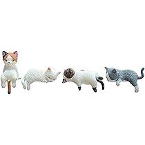 Amazon.co.jp: 4枚の漫画猫ミニチュア図形コンピューター