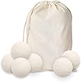 HAUNDRY Wool Dryer Balls - Pack of 6 - Natural Fabric Softener, Reusable, Reduce Wrinkles, Saves Drying Time. Anti Static Lar