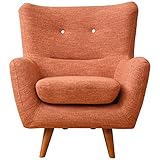 アビライト 大川家具 5色から選べる ラウンドハイバック ソファ 1人掛け ソファ オレンジ SKT-0124