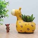 Liebeye 植木鉢 キリン 陶器 卓上 動物 装飾 多肉植物 フラワーポット 花器 多肉 インテリア 家飾り 飾り物 可愛い おしゃれ