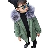 AMIGOYO　キッズ服 キッズ服 コート ファー付き ブルゾン 裏起毛ジャケット 中綿コート 韓国スタイル アウター 女の子 裏ボア 子供服 フード付き 厚手 防寒着 日常着 秋冬