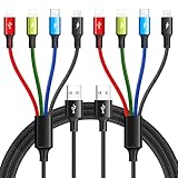 4in1 充電ケーブル Minlu たいぷしー充電器 急速 ケーブル 1.2m 3.5A 充電コード タイプc/マイクロusb/ライトニング(2つ) 4台同時充電可能 iPhone 17/16/15/14シリーズ,グーグル,Galaxy S25+/S25 Ultra,ソニー,シャープなど全機種対応-2本セット