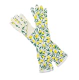 UV加工 カラフル おしゃれ ガーデン マルチ グローブ 女性用 ロング (レモンYE（17）)