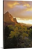 Bill Youngプレミアムシックラップキャンバス壁アート印刷題名The Watchman in the distance with Virgin川で前景Reflecting a Sunset Sk