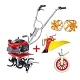 [メンテナンス3点セット付き]ホンダ耕運機 プチな ニューイエロー培土器＋一輪移動タイヤ＋イエロースパイラルローター350セット