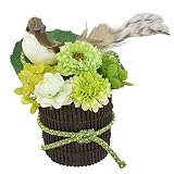 Merci la fleur プリザーブドフラワー ギフト 小鳥 ナチュラルグリーン 敬老の日