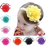 （デマ―クト）De.Markt　８点セットベビー　ヘアーバンド　伸縮性　花　ベビー　新生児 赤ちゃん　キッズ 子供 出産祝い 内祝い お宮参り 誕生日　100日祝い　写真撮影　プレゼント