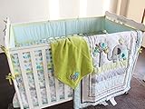 New Baby Safari Elephant 4pcs Crib Bedding Set (without bumper),1) quilt,1)sheet,1)fleece blanket,1)