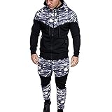 ジャケット ロングパンツ 二点セット Duglo メンズ 長袖 スウェットシャツ 男性 カモフラージュ 秋 カーディガン 冬 コート 運動 ボトムス パーカー 個性的 ジム カッコイイ 日常 スポーツ