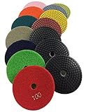 Konfor 10cm 湿式研磨 ダイヤモンドカッター リム 大理石花崗岩用 50-3000グリット 7枚入セット