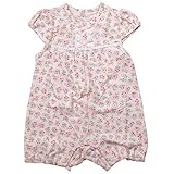 《初夏盛夏対応》(日本製) Pample Mousse(パンプルムース) 針抜き天竺小花柄半袖カバーオール 80cm/PK NO.DP-72506