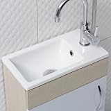 CeraStyle 071000-u-one穴ミニ長方形セラミックセルフRimmingシンク、ホワイト