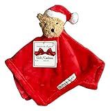 Blankets and Beyond Christmas Bear Security Blanket with Santa Hat (Red) [並行輸入品]