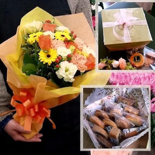 Amazon Co Jp 誕生日 プレゼント 花束スイーツセット 焼き菓子１２個ボックスとビタミンカラー系花束のセット 敬老の日 誕生日 結婚記念日 プレゼント 両親 洋菓子 ギフト セット 花とスイーツ フラワーギフト 食品 飲料 お酒
