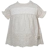 【本体綿100%】2016年 夏物 UZULAND ウズランド 天竺 布帛刺繍切替 半袖Ｔシャツ ベージュ◇95cm
