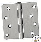 Dynasty Hardware 4" Door Hinges 1/4" Radius Corner, Satin Nickel, 2-Pack [並行輸入品]