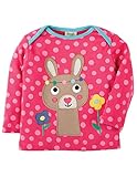 Frugi オーガニックコットン ベビー 長袖 Tシャツ ラズベリー ピンク/うさぎ サイズ 12-18m （ 80 ）～2-3y （ 95 ） (18-24m（18-24ヶ月：90）)