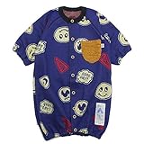 MOL greeting patch 2wayロンパース ブルー(810) NEWBORN(50-70)