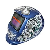 Giantree 溶接ヘルメット、ブルーskullSolar電源溶接ヘルメット自動暗化フード、ミグTigアーク溶接機マスクブルーイーグルデザイン