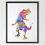 Dignovel Studios 13X19 Dinosaur Art Print Watercolor Painting Art Print For Kids Children's Wall Art