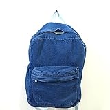 AKSSWEET クラシックヴィンテージデニムブックバッグスクールバッグ・カレッジジーンズのバックパック (ブルー)