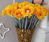 かわいい 造花の ガーベラ 20本 イエロー おしゃれな インテリアや 飾りつけ等に