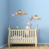 Walplus Owl Flower Tree Wall Stickers Home Decoration Children Bedroom Interior Family Living Room 1