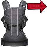 Baby Bjorn 093094USK1 Baby Carrier One - Denim Gray with LED Light - Black Orange Lines by BabyBj?rn