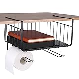 Carfeny キッチン吊り戸棚下ラック 穴あけ不要 ネジ止め不要 ブラック