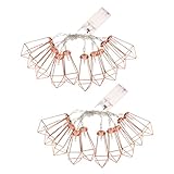 Baoblaze ストリングスライト　金属　ローズ　ゴールド　文字列　ライト　ホーム　ガーデン　素晴らしい　インテリア　防水　ウォームホワイト　2本　