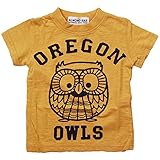 《初夏盛夏対応》 ALMOND BAR(アーモンドバー) 天竺OREGON OWLS半袖Tシャツ 90cm/Ma NO.AH-72202