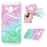 Galaxy J3 Emerge/J3 2017 Case, KASOS Marble Pattern Colorful Stream Art Design Shockproof Soft TPU S