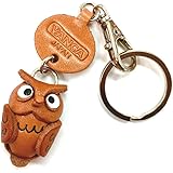 本革製 キーホルダー 動物 ふくろう ドコデモ VANCA CRAFT (日本製 職人の手作り)