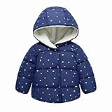 キッズ コート 子供服 ダウンコート キッズ 中綿ジャケット 赤ちゃん 男の子 女の子 可愛い ソフト 保温 暖かい お洒落 1～3歳 (110cm (Lサイズ相当), ネイビー)