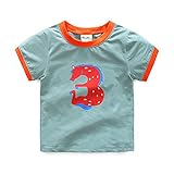 AiGo 半袖ver 8色選べる! やわらかコットン 半袖Tシャツ ストレッチ 可愛い 男女兼用 ベビー キッズ 女の子 男の子 [並行輸入品]