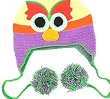 BETONG SAKAI-Baby Boys Girls Infant Animal Owls Knit Crochet Hoot Owl Hat Cap Ear Flap Warm