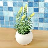 観葉植物 ミニ インテリア グリーン 造花 観葉植物 卓上観葉植物 かわいい ミニ 卓上ポット (イエロー)