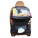 Quora車Backseat Organizer with iPad /タブレットホルダー、マルチポケット付きボトル、ティッシュボックス、ベビー旅行アクセサリーとキッズ玩具ストレージ、バックシートプロ