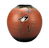 マルサン宮本 九谷焼 花器 8号花瓶 山ぶどうに鳥 AP3-1054