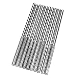 10本入り 円筒形 フラットヘッド 長い先端 研削用 彫刻用 ダイヤモンドビット 長さ 70mm