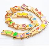 28 Pcs Cartoon Creative Nature Animals Puzzle Wooden Toy Baby Intelligence Domino Game by kangbaobei