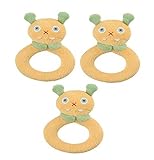 Angel Dear 3個リングRattlesセット、イエローモンスター