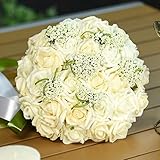 KINGZUO　ウェディングブーケ　造花 花束 結婚式 二次会 撮影 にも ブライダル フラワー　花嫁ブーケ　誕生日 プレゼント　結婚記念日 披露宴　プロポーズ　ギフト　お祝い　インテリア飾り　母の日