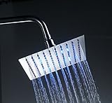 Eyekepperステンレススチールシャワーヘッド – 雨スタイルヘッド、ウォーターフォール効果、エレガントなデザイン、高ポーランド語クロム、8インチ直径、超薄型、テフロンテープ含ま LED-7801