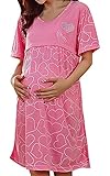 hibukkレディースCONFYミックスHearts Print Short Sleeve緩める夜ドレス US サイズ: L カラー: ピンク