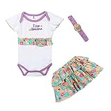 LittleSpring夏 0ヶ月～24ヶ月 赤ちゃん ベビーガールズ 女児 花柄 2色展開 花飾り ロンパース＆スカート＆ヘアバンド 三点セットアップ お食い初め 記念撮影 出産祝いギフト プレゼン