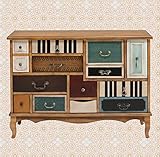 フレンチ家具 チェスト ♪カラフルアンティーク ワイドチェスト♪ アンティーク調 姫系 ロマンチック カントリー