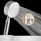 シャワーヘッド ストップボタン付き バス用品 節水 軽量 極細水流 低水圧増圧 工具不要 取付簡単